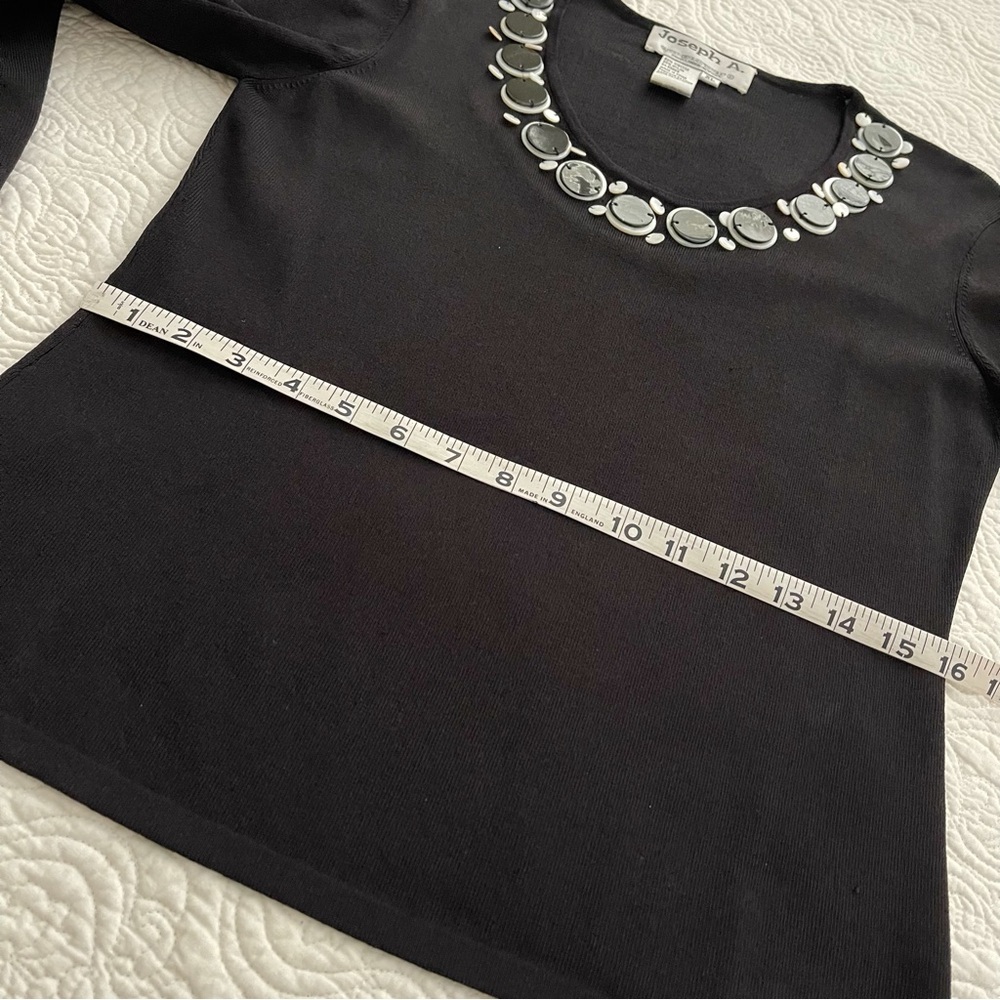 Vintage Joseph A. Shirt Embellished Scoop Neckline X-Large - Picture 12 of 16